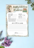 Baby Predictions and Advice for Travel Themed Baby Shower Game Activity