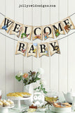 Book Themed Baby Shower Printable Banner - Welcome Baby - Jolly Owl Designs