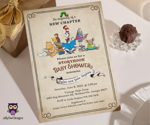 Storybook Themed Baby Shower Party Invitation - Digital Printable