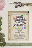 Classic Storybook Themed Baby Shower Invitation - Our New Chapter Begins