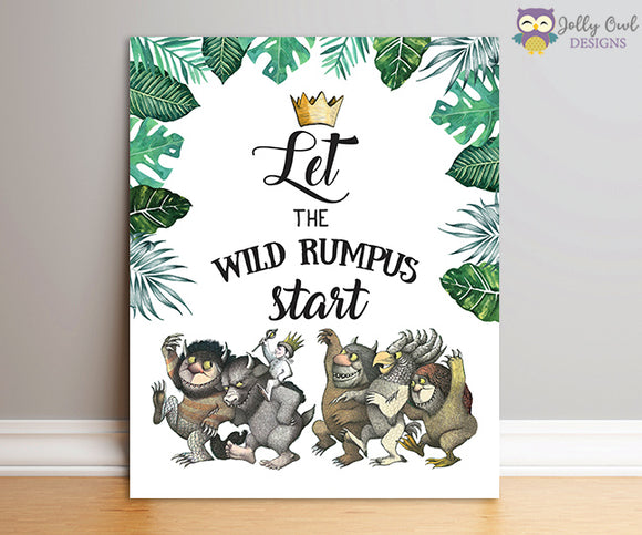 Where The Wild Things Are Party Sign - Let The Wild Rumpus Start