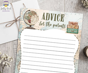 Advice for the Parents - Travel Themed Baby Shower Game Activity