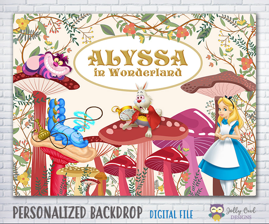 Alice in Wonderland Invitation Birthday Party - Custom Party Creations