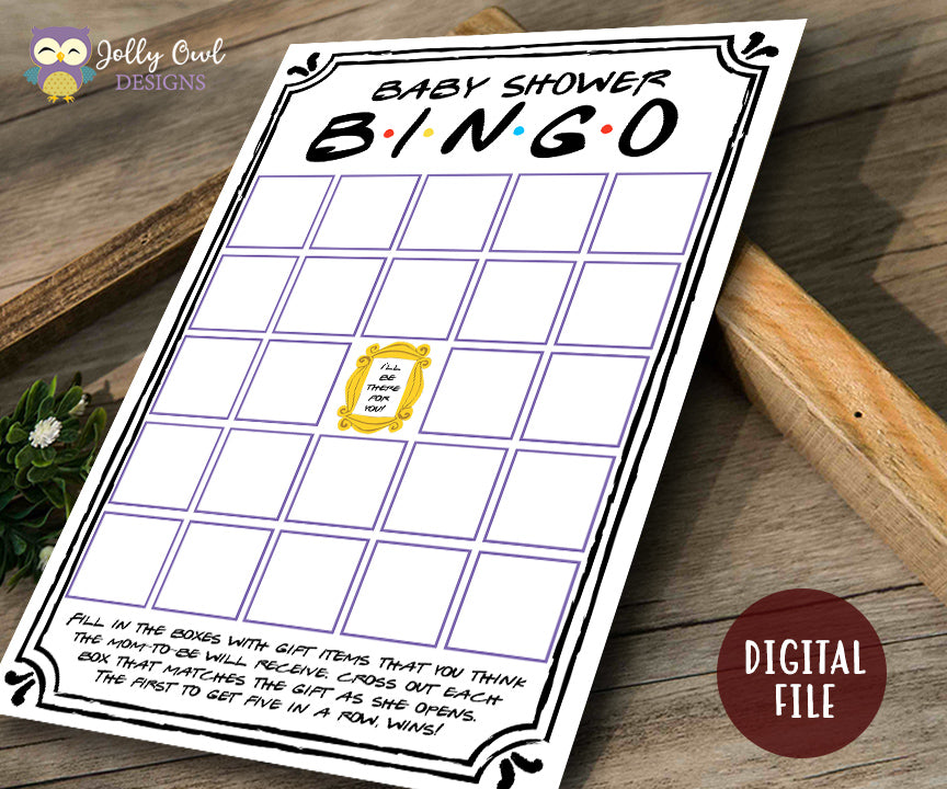 Friends TV Show Baby Shower Game - BINGO – Jolly Owl Designs