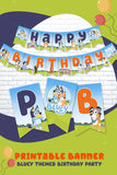 Bluey Happy Birthday Party Banner - Printable
