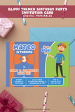 BLIPPI Themed Birthday Party Invitation Card-Digital Printable