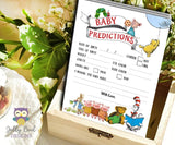 Book Themed Baby Shower Card - Baby Predictions