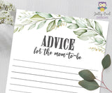 Botanical Greenery Baby Shower Game - Advice for the Mom To Be