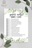 Botanical Greenery Baby Shower Game - Guess Who Mommy Or Daddy?