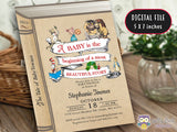 Storybook Themed Baby Shower Invitation with Book Request Insert
