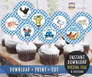 Little Blue Truck Cupcake Toppers | Birthday Party Circles