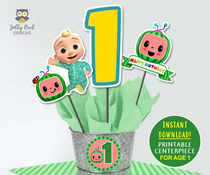 Cocomelon Birthday Party - Digital Printable Centerpieces for AGE