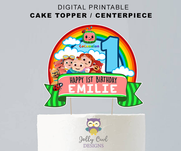 Cocomelon Birthday Party | Digital Cake Topper or Centerpiece