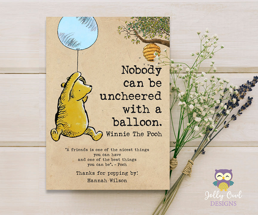 Classic Winnie The Pooh Personalized Thank You Card - Nobody Can Be Un Jolly Owl Designs Classic Winnie The Pooh Personalized Thank You Card - Nobody Can Be Un Jolly Owl Designs