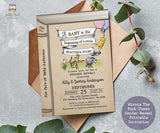 Classic Winnie The Pooh Themed Gender Reveal Party Invitation