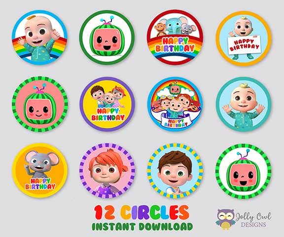 Cocomelon Birthday Party - PERSONALIZED Cupcake Topper- Digital Only –  Jolly Owl Designs