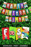 Cocomelon Birthday Party Decoration Package - Personalized Digital Kit