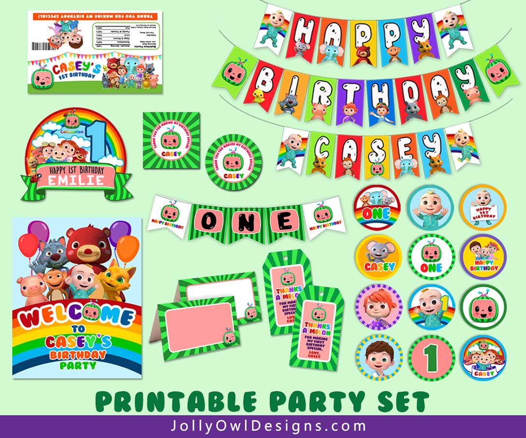 Cocomelon Birthday Party - Digital Printable Cake Centerpiece or Toppe –  Jolly Owl Designs