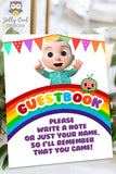 Cocomelon Birthday Party Guestbook Sign - Digital File