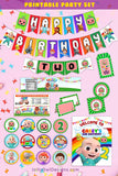 Personalized Cocomelon Birthday Party Decoration Package - Digital Party Kit