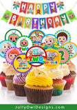 Cocomelon Birthday Party - PERSONALIZED Cupcake Topper