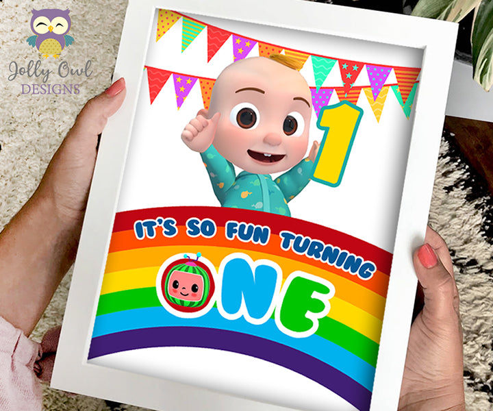 Cocomelon Birthday Party Welcome Sign in Spanish- Feliz Cumpleanos car –  Jolly Owl Designs