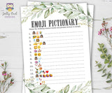 Botanical Greenery Bridal Shower Game - Emoji Pictionary