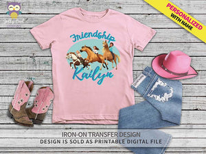 Spirit Riding Free Iron On Transfer Shirt Design / Personalized Name