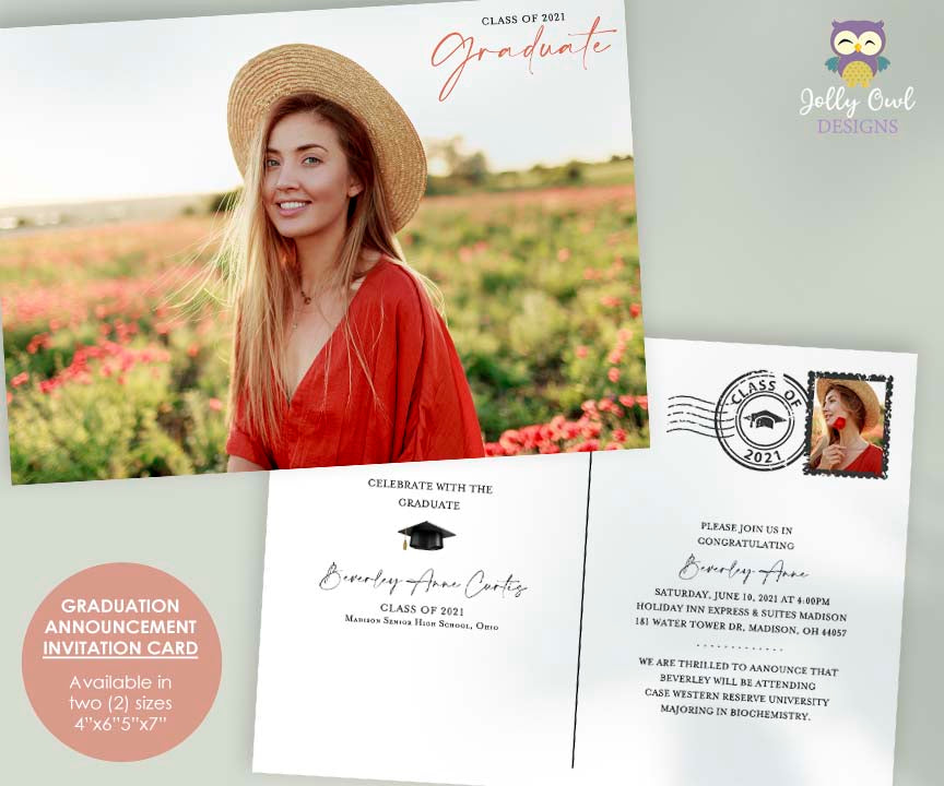 grad card invites Graduation Announcement Invitation Color:Brass Black Size 7 x 5 5x8 Index Card Box Sunflora