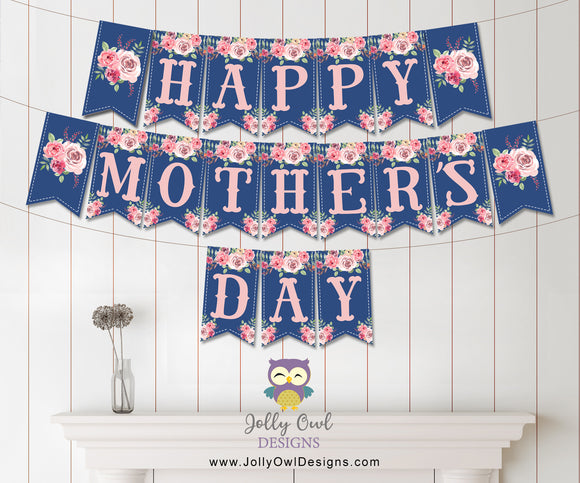 Happy Mother's Day Printable Banner - Instant Digital Download