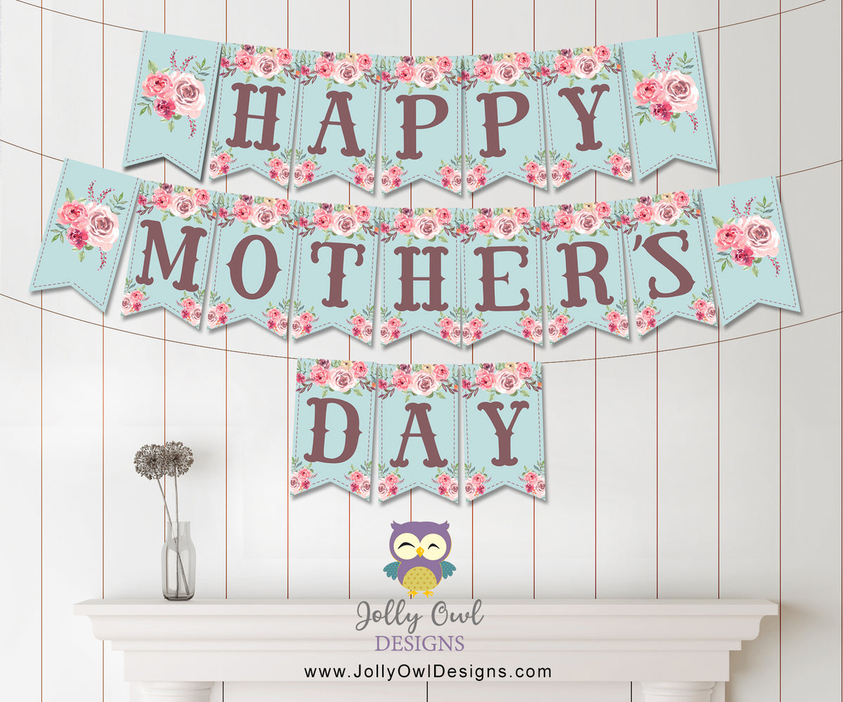 Happy Mother's Day Printable Banner - Instant Digital Download – Jolly ...