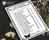 Friends TV Show Bridal Shower - He Said She Said game