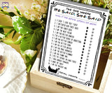 Friends TV Show Bridal Shower - He Said She Said game