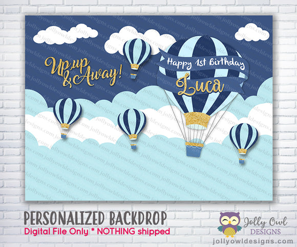Up Up and Away Hot Air Balloon Party Backdrop