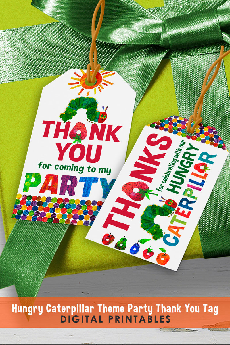 The Very Hungry Caterpillar Birthday Party Favor Label Thank You