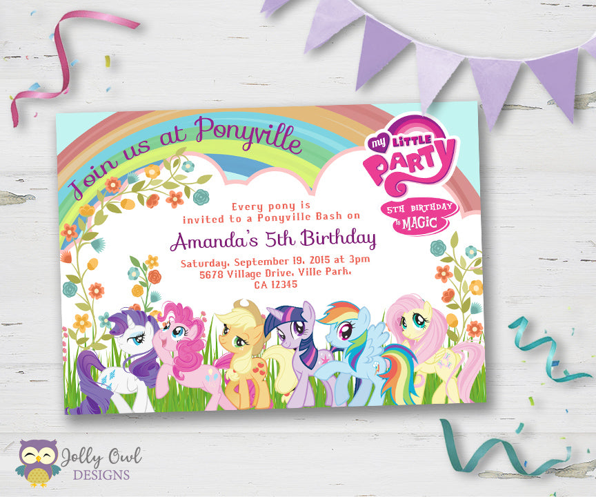 My Little Pony Birthday Party Invitation – Jolly Owl Designs my-little-pony-birthday-party-invitation-jolly-owl-designs
