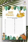 Jungle Safari Lion King Baby Shower - Baby Alphabet A to Z Baby Names Game