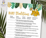 Jungle Safari Lion King Baby Shower - Baby Traditions Game