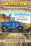 Little Blue Truck Birthday Party Invitation