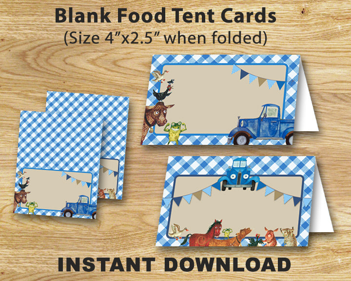 Blank Food Tent Label for Little Blue Truck Party Theme – Jolly Owl Designs