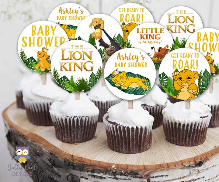 lion king baby shower cupcakes