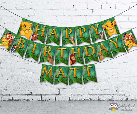 The Lion King Personalized Happy Birthday Printable Banner