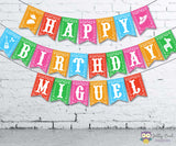 Mexican Fiesta Happy Birthday Printable Banner Personalized