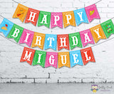 Mexican Fiesta Happy Birthday Printable Banner Personalized