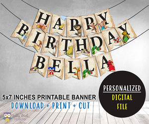 Book Themed Happy Birthday Banner - Personalized