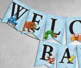 Story Book Themed Baby Shower Printable Banner - Blue