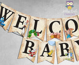 Book Themed Baby Shower Printable Banner - Welcome Baby
