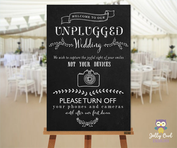 Unplugged Wedding Sign
