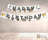 Where The Wild Things Are Printable Banner - Happy Birthday