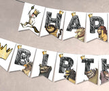 Where The Wild Things Are Printable Banner - Happy Birthday